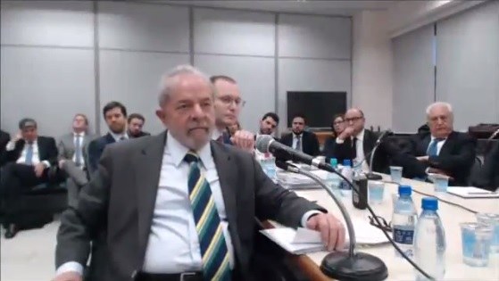 Ex-presidente Lula em depoimento ao então juiz Sergio Moro